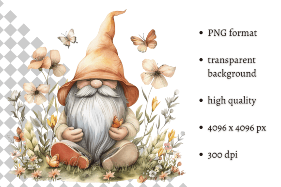 Download Watercolor Spring Floral Gnome Clipart - Floral gnome clipart Collection