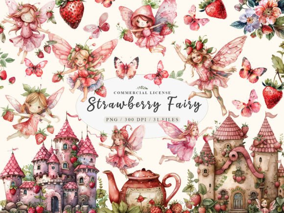 Download Fairy Garden Clipart, Strawberry Clipart - Premium Resources