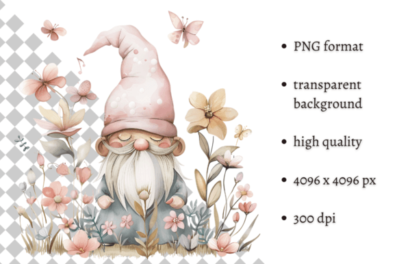 Download Watercolor Spring Floral Gnome Clipart - Floral gnome clipart Collection