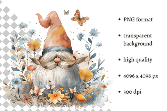 Download Watercolor Spring Floral Gnome Clipart - Floral gnome clipart Collection