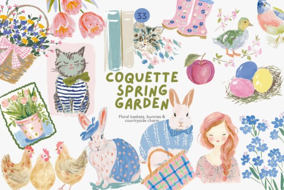 Download Coquette Spring Garden Clipart Bundle F - Premium Resources