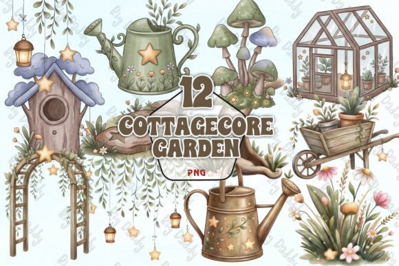 Download Cottagecore Garden Clipart PNG - Premium Resources