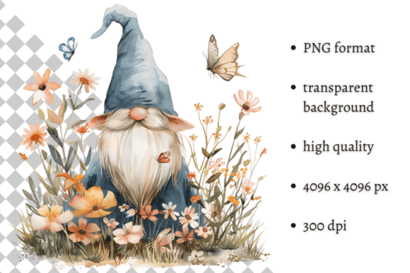 Download Watercolor Spring Floral Gnome Clipart - Floral gnome clipart Collection