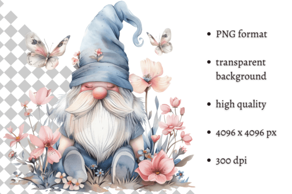 Download Watercolor Spring Floral Gnome Clipart - Floral gnome clipart Collection