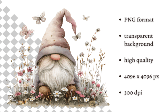 Download Watercolor Spring Floral Gnome Clipart - Floral gnome clipart Collection