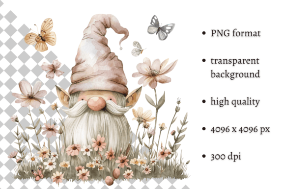 Download Watercolor Spring Floral Gnome Clipart - Floral gnome clipart Collection