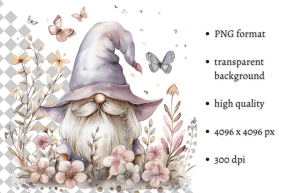 Download Watercolor Spring Floral Gnome Clipart - Floral gnome clipart Collection