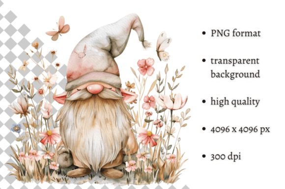 Download Watercolor Spring Floral Gnome Clipart - Floral gnome clipart Collection