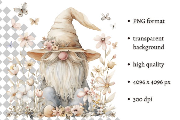 Download Watercolor Spring Floral Gnome Clipart - Floral gnome clipart Collection
