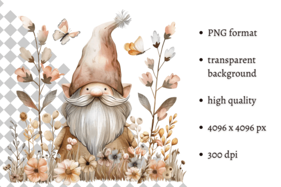 Download Watercolor Spring Floral Gnome Clipart - Floral gnome clipart Collection
