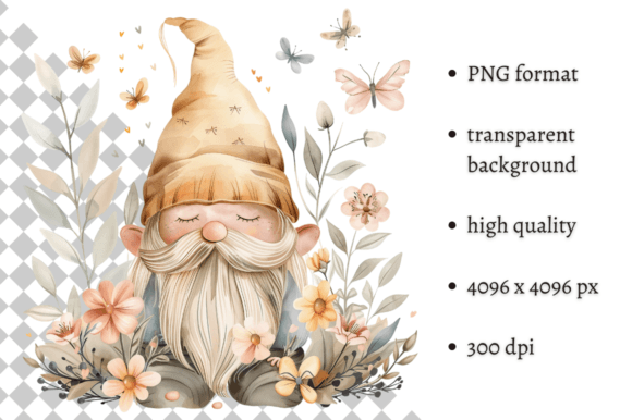 Download Watercolor Spring Floral Gnome Clipart - Floral gnome clipart Collection