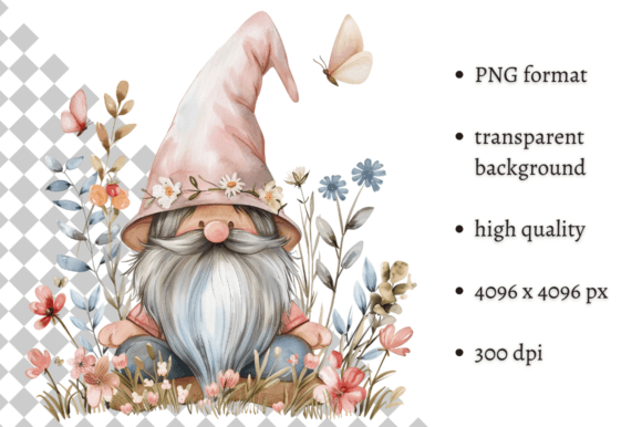 Download Watercolor Spring Floral Gnome Clipart - Floral gnome clipart Collection